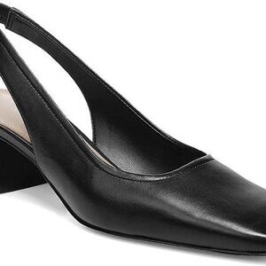 Women's Faux Leather Slingback Block Heels Pumps 2-inch Chunky Heel Size 5.5